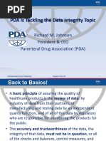 Pda Is Tackling The Data Integrity Topic