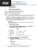 INFORME N°574 APROBACION PARA LA SUB DIVISION DE LOTE URBANO Sr. Torres Pariona Gelasio