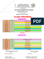 Sample Class Program Kinder