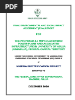 Final Esia Report For Uniabuja Solar Hybrid Power Project in Abuja FCT