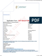 Application Form - Not Valid For Travel