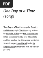 One Day at A Time (Song) - Wikipedia