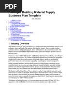 A Sample Building Material Supply Business Plan Template