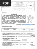 Evaluation 1è Apic N°1 Et 2 1er Semestre Exemple 1