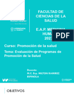 Semana 14 - Clase Evaluación de Programas de Promoción de La Salud