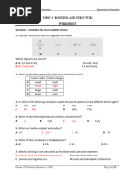 Worksheet - Bonding 2021 Answers Chemistry