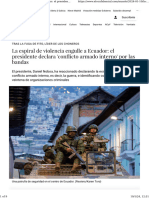 La Espiral de Violencia Engulle A Ecuador El Presidente Declara 'Conflicto Armado Interno' Por Las Bandas