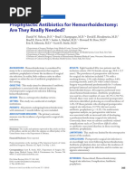 Prophylactic Antibiotics For Hemorrhoidectomy