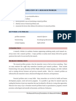 Module 1 - LESSON2 - Formulation of A Reseach Problem