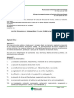 Ley de Desarrollo Urbano Del Estado de Michoacan