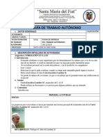 Trabajo Autónomo FORMACIÓN EN LA FE