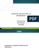 Computer Architecture and Organization Presented by Mr.P.Prashan T Ap/Aiml