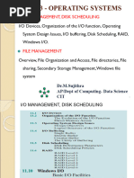 Unit 5 I-O Management - Disk Scheduling-File Management