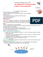 TD Démarche Diagnostic Et Interprétation D'un Bilan D'auto Immunité