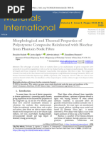 Morphological and Thermal Properties of Polystyrene Composite Reinforced With Biochar From Plantain Stalk Fibre