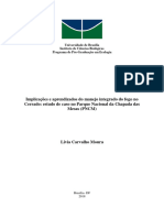 Implicações e Aprendizados Do Manejo Integrado Do Fogo No Cerrado Estudo de Caso No Parque Nacional Da Chapada Das Mesas (PNCM)