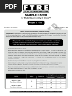 Ftre 2023 Sample Paper Class Vi p1 I.Q.