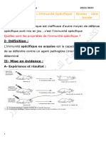 Resume 1ere Immunite Specifique