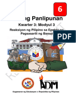 AP6 Q3 Mod3 ReaksiyonNgPilipinoSaEpektoNgPagsasarilingBansa v5