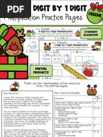 Multiplication Practice Pages: 3 and 4 Digit by 1 Digit