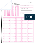 Grade 6 Kpsea Answer Sheet