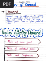 Theory of Demand - Handwritten Notes