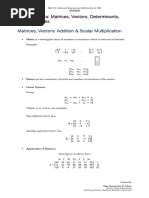 Linear Algebra. Matrices Vectors Determinants Linear Systems