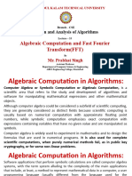 Lecture 33 Algebraic Computation and FFTs