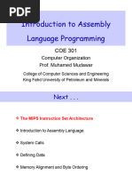 Introduction To Assembly Language Programming: Computer Organization Prof. Muhamed Mudawar