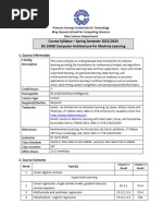 Course Syllabus - Spring Semester 2022/2023 DS 14350 Computer Architecture For Machine Learning