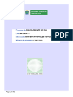 Processo De: CPF: Interessado: Número de Processo:: Cancelamento Da CNH 06410454171 Matheus Rodrigues Novaes 012863/2020