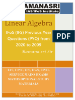 Indian Forest Service (IFoS-IFS) Mains Exam Maths Optional Linear Algebra Previous Year Questions (PYQs) From 2020 To 2009