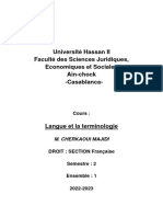 Langue Et Terminologie S2