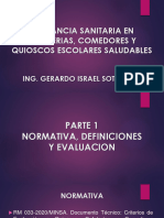 Vigilancia Sanitaria en Cafeterias, Comedores y Quioscos Escolares Saludables