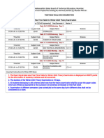 Time Table For Winter 2023 Theory Examination