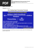 PLC Analog Input Formula