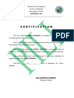 Barangay Pili CERTIFICATION