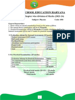 Board of School Education Haryana: Syllabus and Chapter Wise Division of Marks (2023-24)