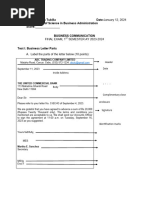 Business Communication Final Exam 2023 2024