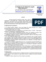 Institutul Naţional de Medicină Legală "Mina Minovici": Anunț