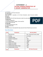 Magnetization Characteristics of DC Shunt Generator