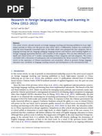 Research in Foreign Language Teaching and Learning in China 2012-2021