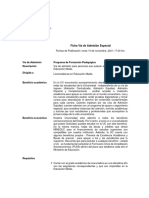 Vias de Admision - Especial - Programa de Formacion Pedagogica