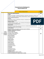 Content Weightages