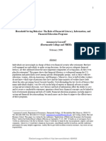 Household Saving Behavior The Role of Financial Literacy, Information, and Financial Education Programs