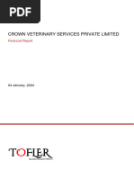 CROWN VETERINARY SERVICES PRIVATE LIMITED Financial Report