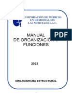 Manual de Organización Y Funciones: Corporación de Médicos en Hemodiálisis Las Mercedes S.A.C