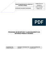 Programa de Recepcion de y Almacenamiento de Materias Primas e Insumos