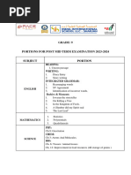 Grade 9-Portions For Post Mid Term Exam