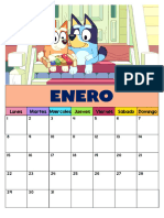 Calendario Bonito Anotaciones Familia Bluey para Tu Clase 2024